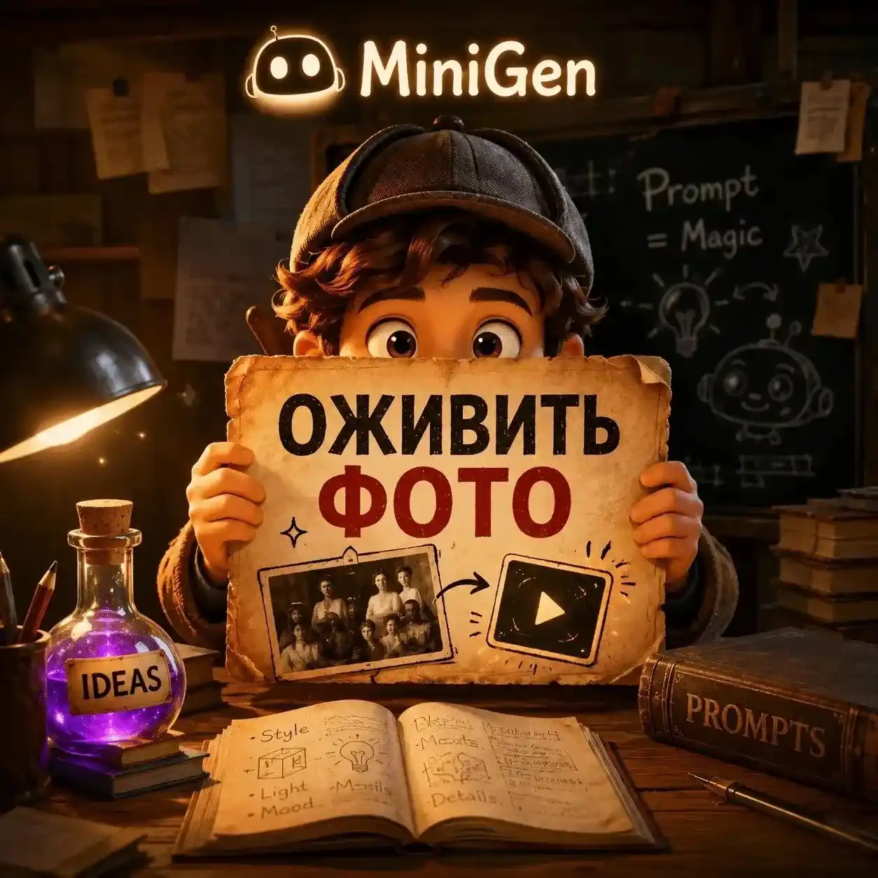 Как оживить фото с помощью бота MiniGen в мессенджере MAX